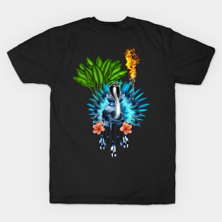 Skull with feathers and snake T-Shirt